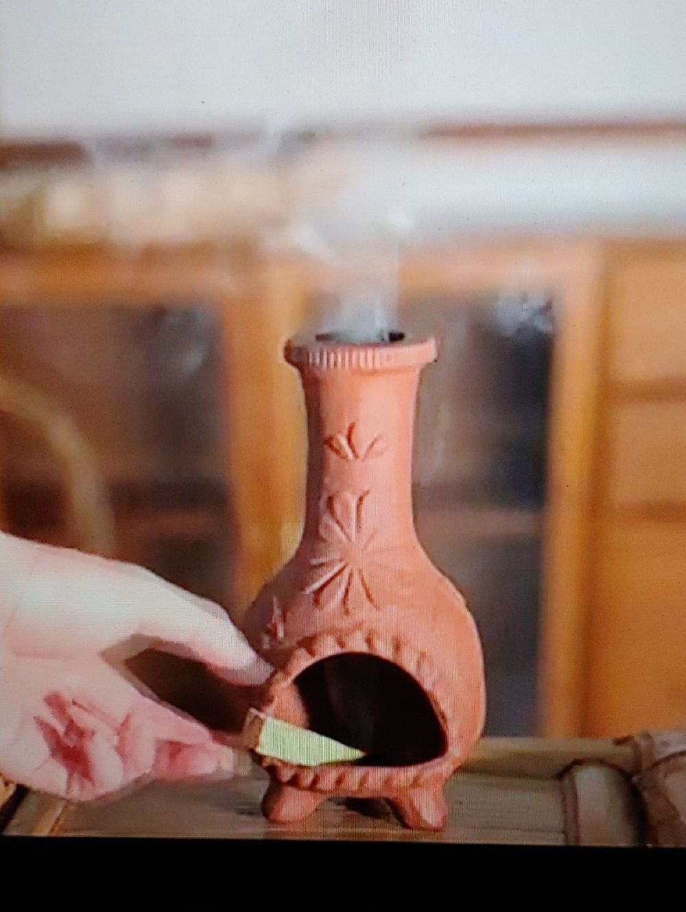 Mini Terracotta Chiminea * Clay Fireplace * Insense Burner * Smudge Stick Burner